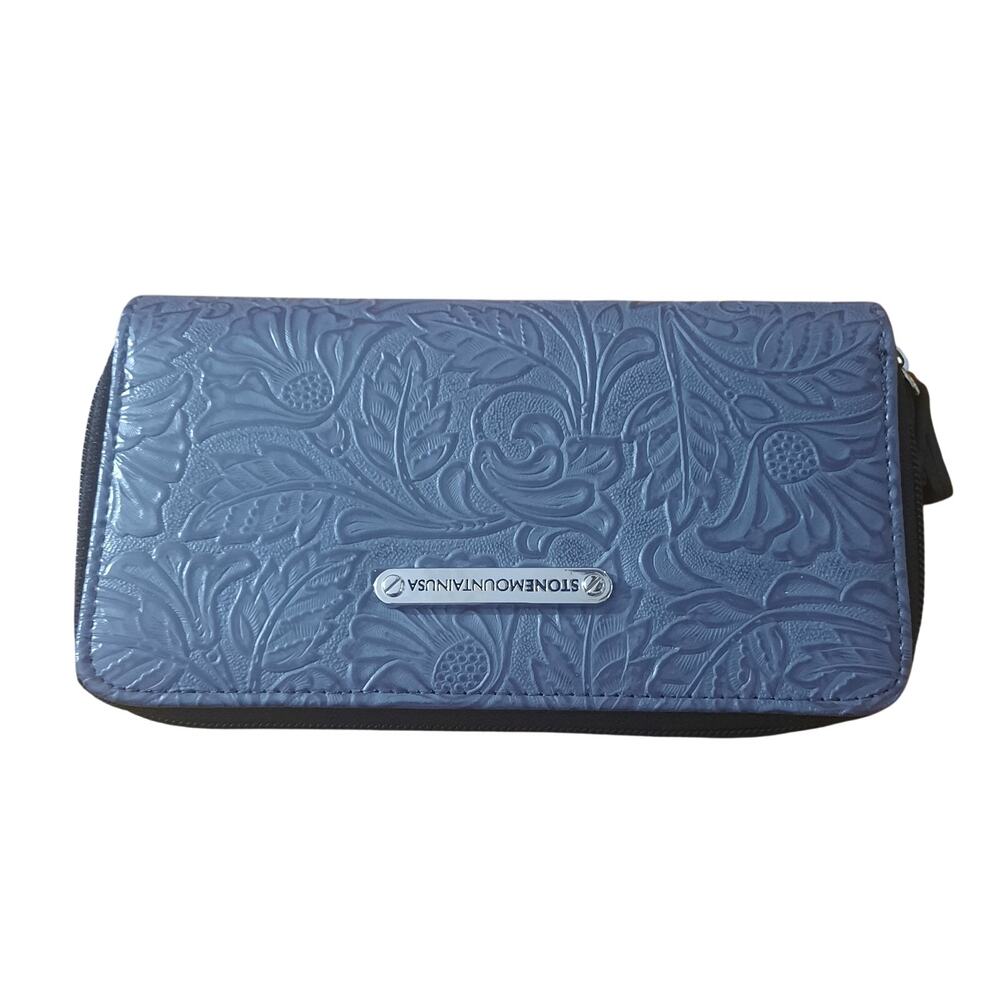 Stone Mountain Embossed Paisley Small Gray Shoulder Clutch Purse